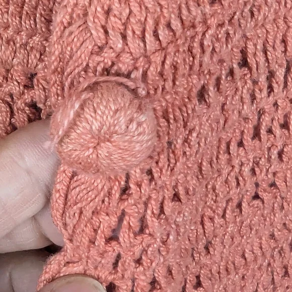 Fruit Phool Size Medium Crocheted Sweater Vest In Country Pink/Mauve Vintage - Picture 5 of 12